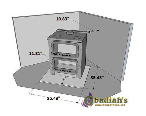 baker bun xl vermont dimensions cookstove 2000 corner woodstoves